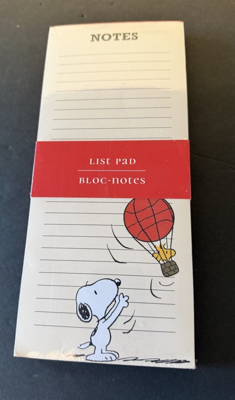 New! Graphique Snoopy & Woodstock Lined Note Pad 4x9in-100 Sheets~Fast Shipping!